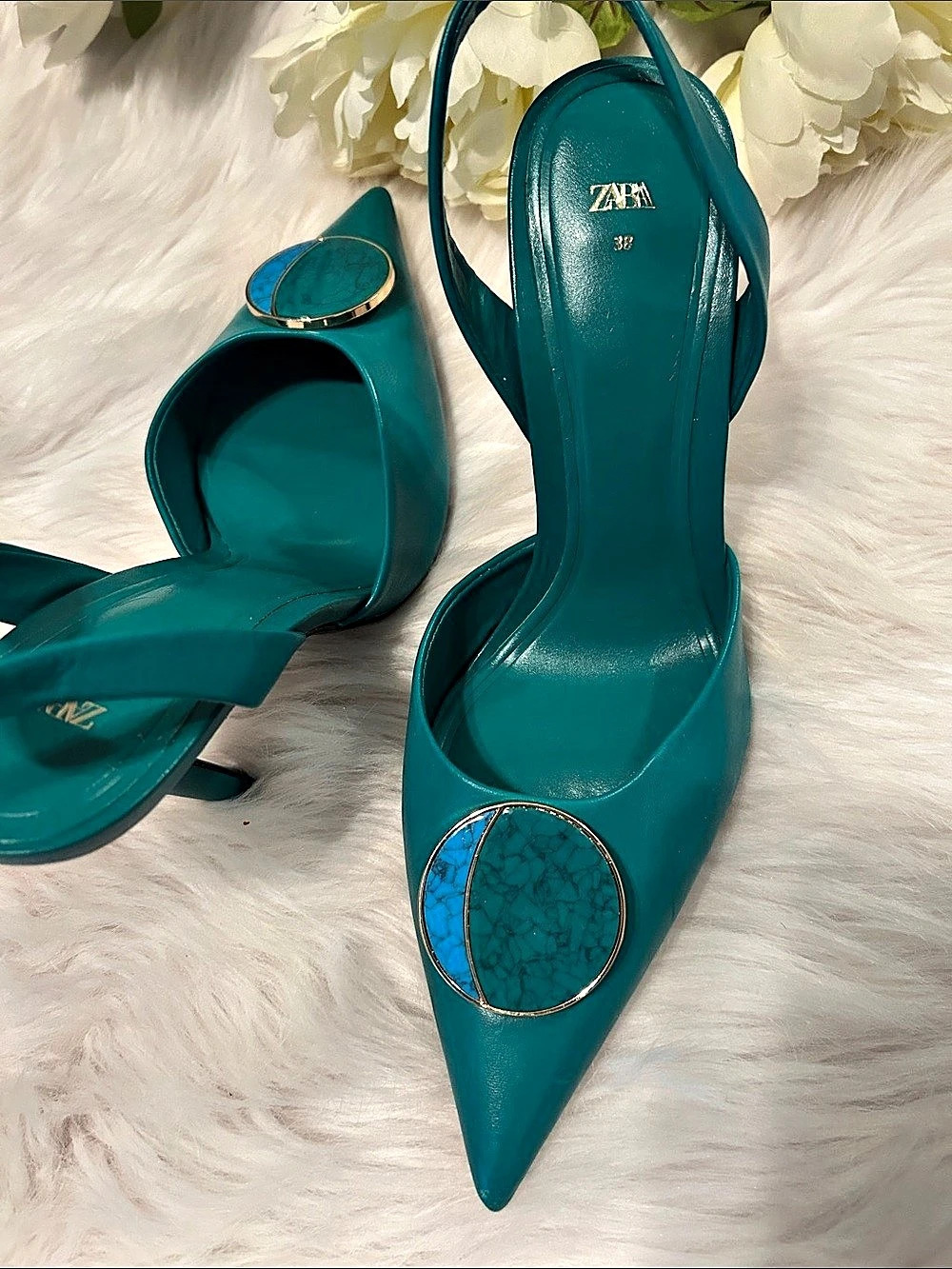 Zara turquoise size 7 1/2